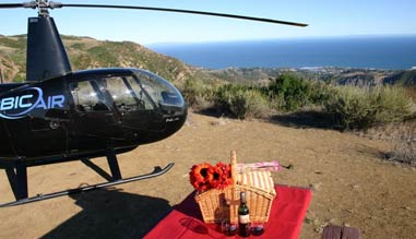 Private Helicopter Ride Los Angeles, Mountain Landing Picnic