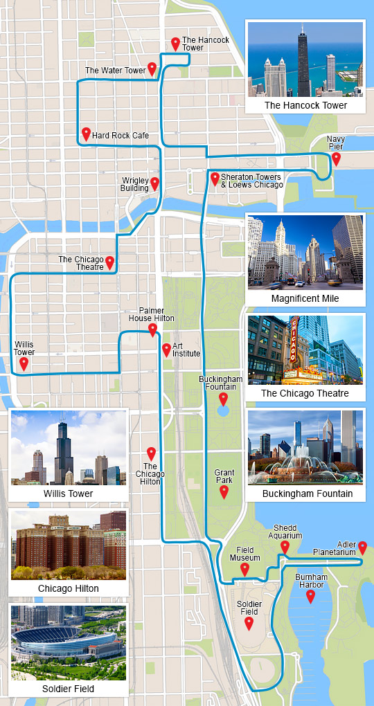 chicago big bus tour map