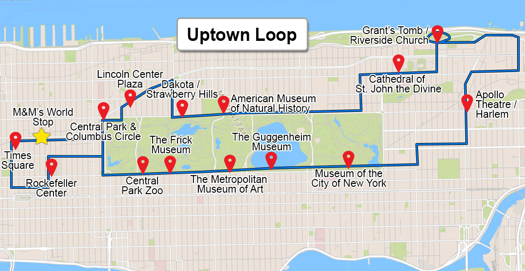 Uptown Tour map